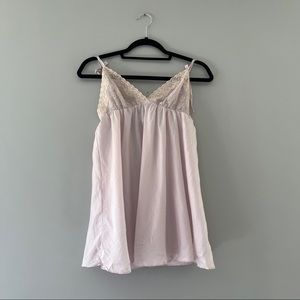 Victoria’s Secret Purple Silk Babydoll Nightie Floral Embroidered Small